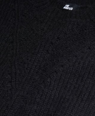 The Kooples FEMME BLACK pull noir en laine m&eacute;lang&eacute;e