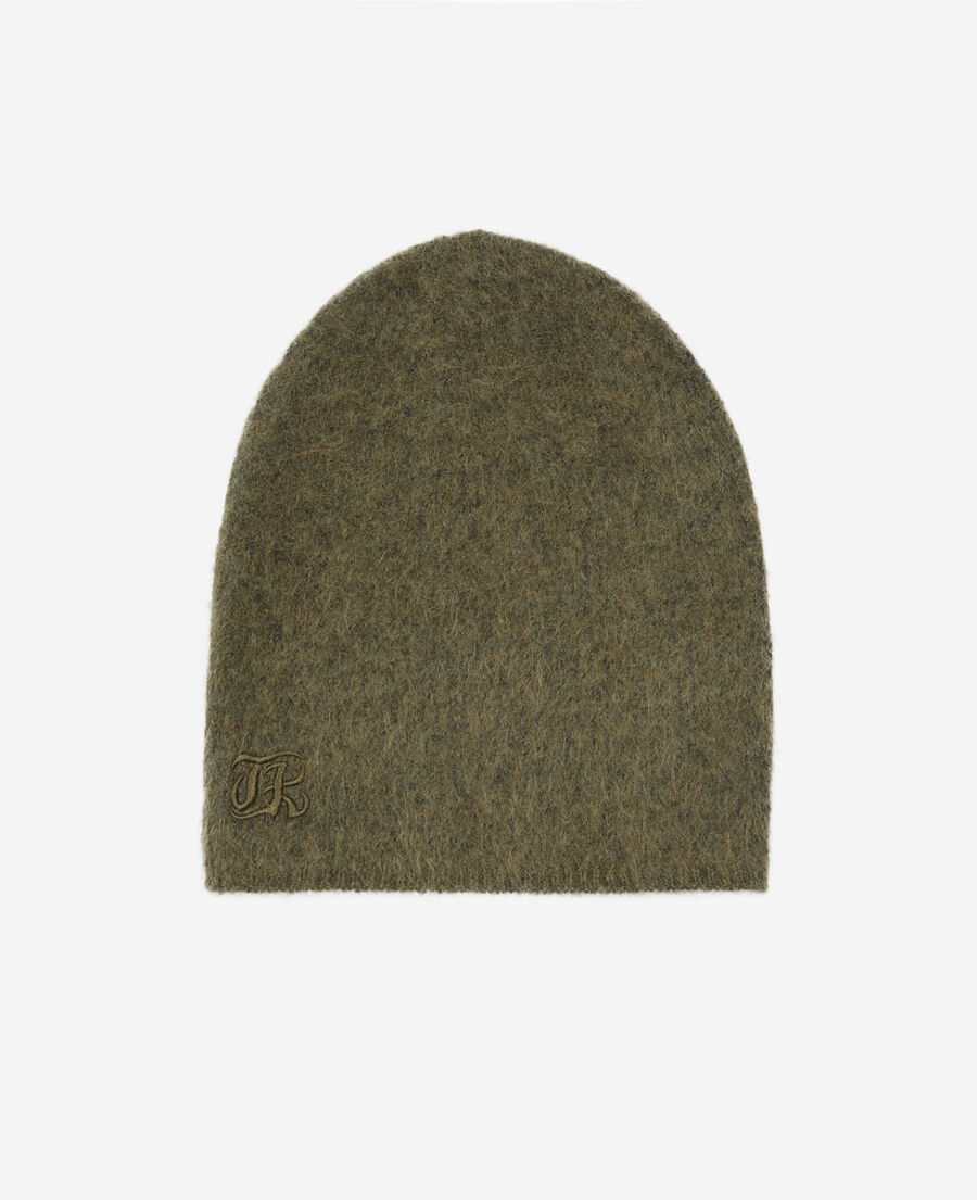 The Kooples UNISEX OLIVE NIGHT khakifarbene m&uuml;tze aus mohair