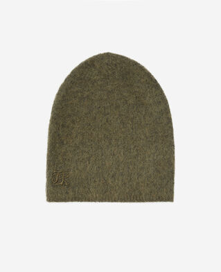 The Kooples UNISEX OLIVE NIGHT khakifarbene m&uuml;tze aus mohair