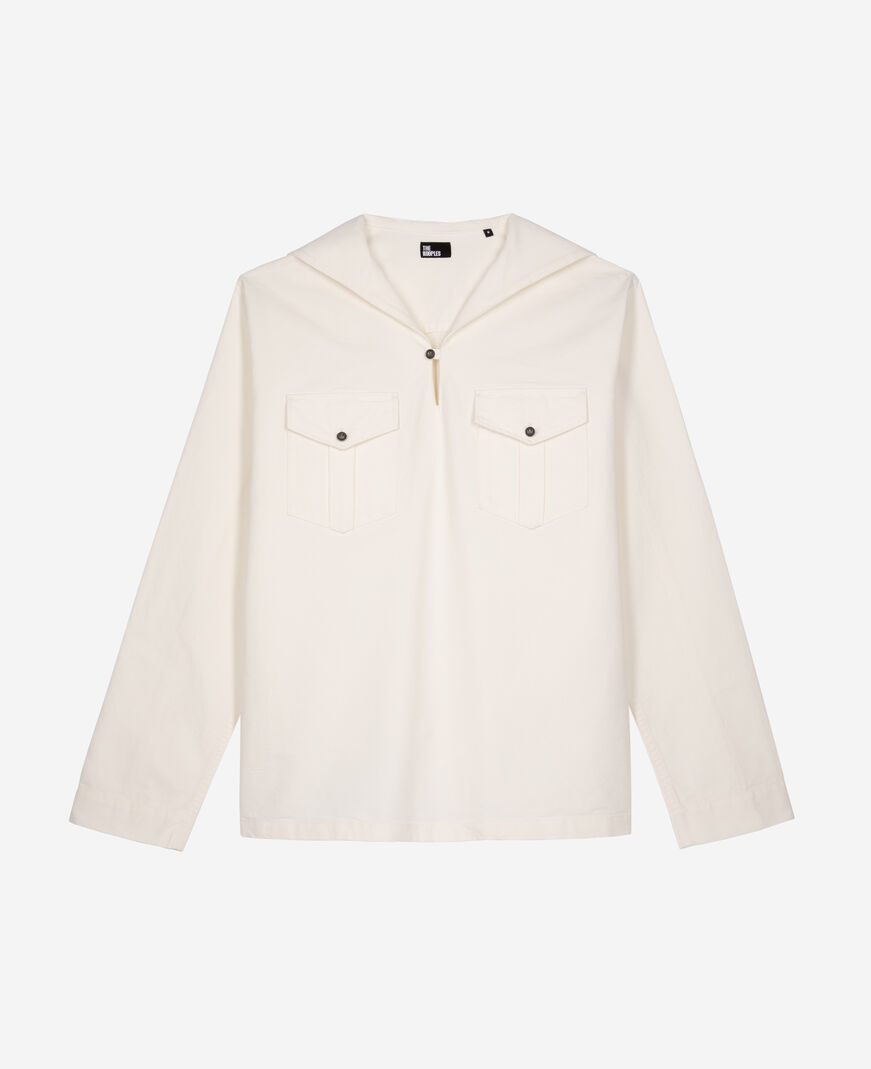 The Kooples HOMME ECRU chemise col vareuse écru