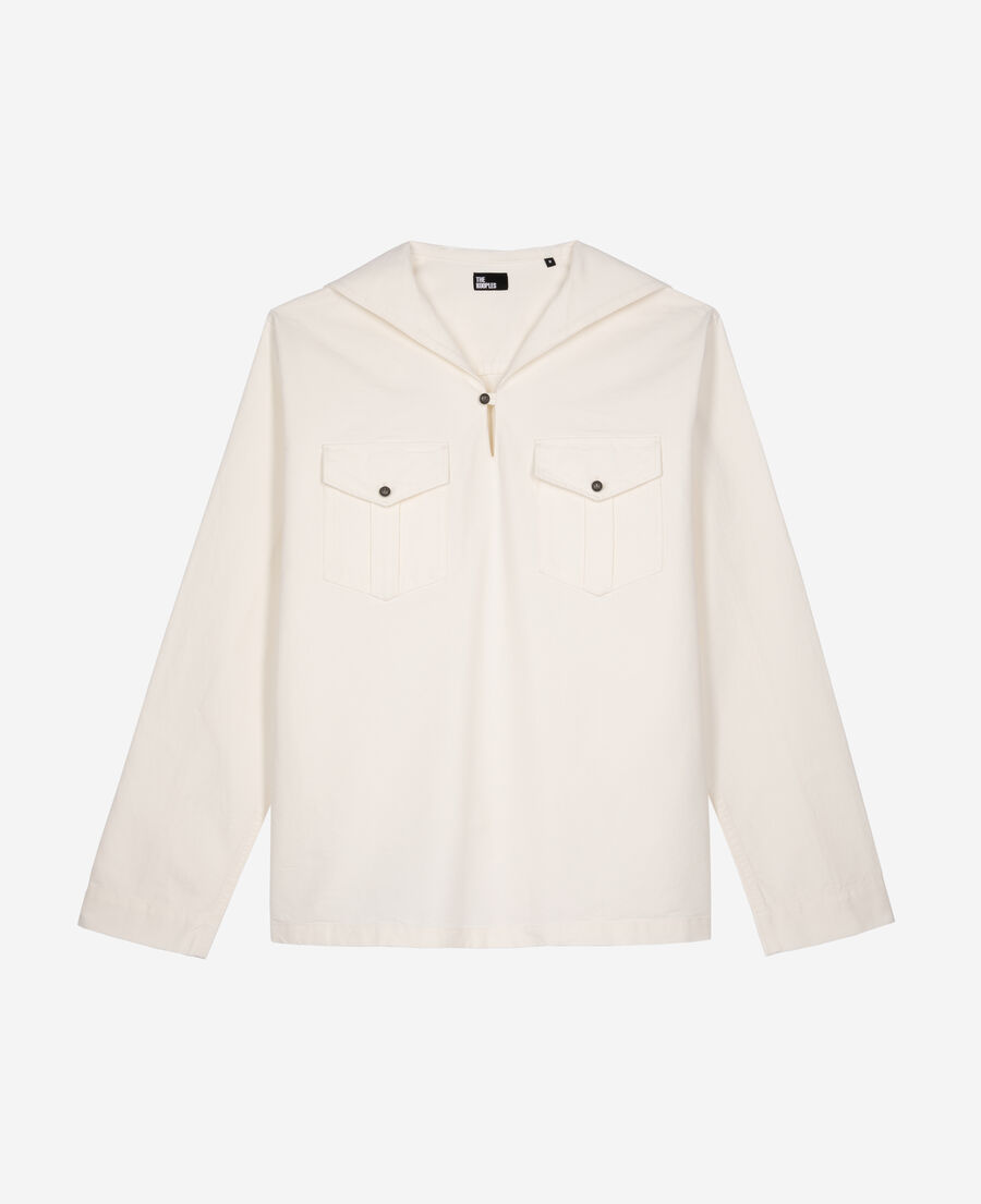 The Kooples H ECRU ecru shirt with pea collar