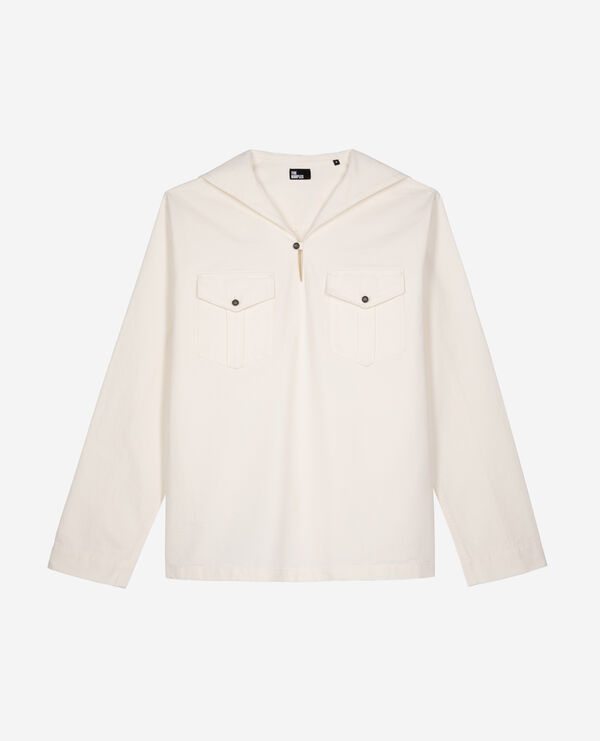 The Kooples HOMME ECRU chemise col vareuse écru