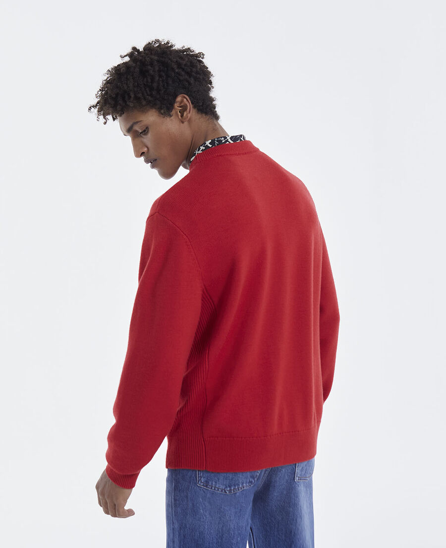 Classic fit red wool sweater with crew neck | The Kooples