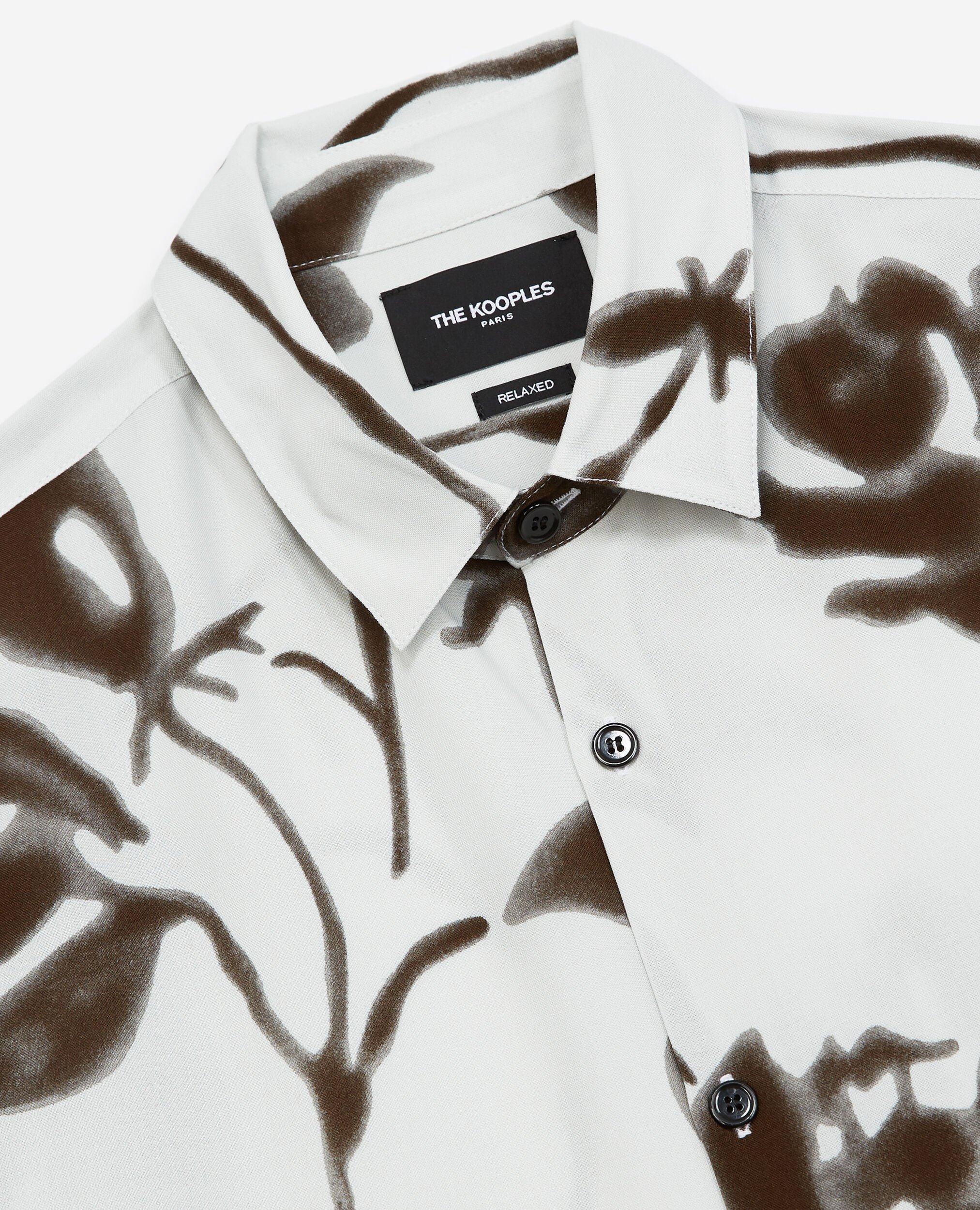Chemise fluide écrue imprimé fleuri, OFF WHITE / BLACK, hi-res image number null