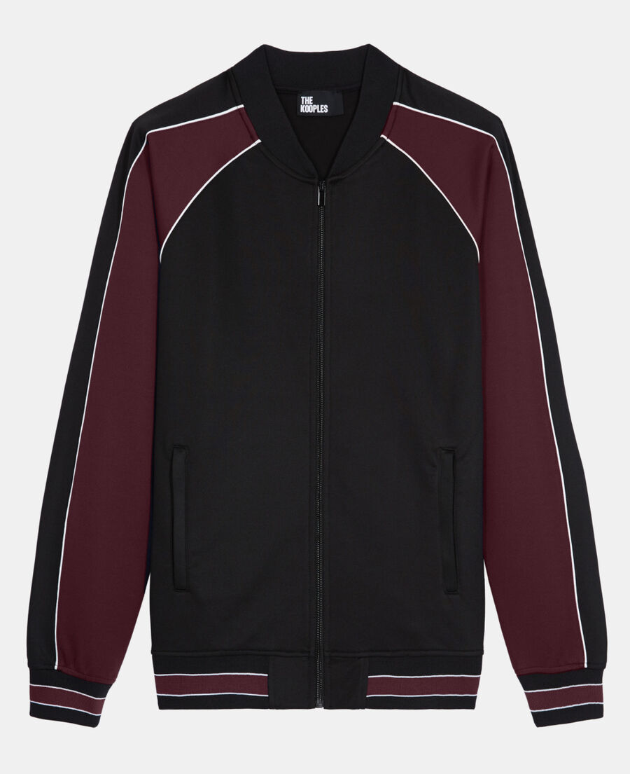 red zipped sweatshirt