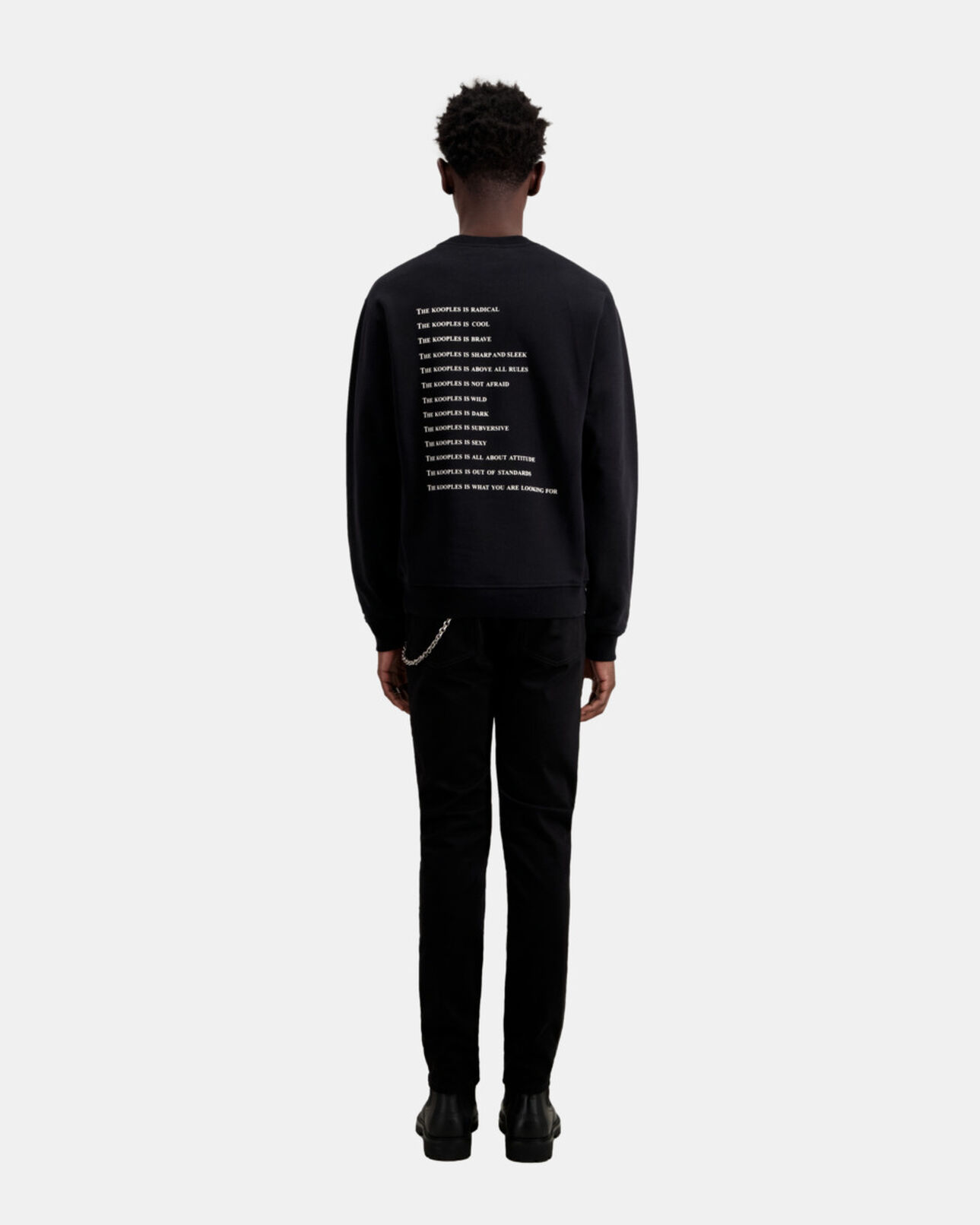 The Kooples HOMME BLACK sweatshirt homme what is néon noir