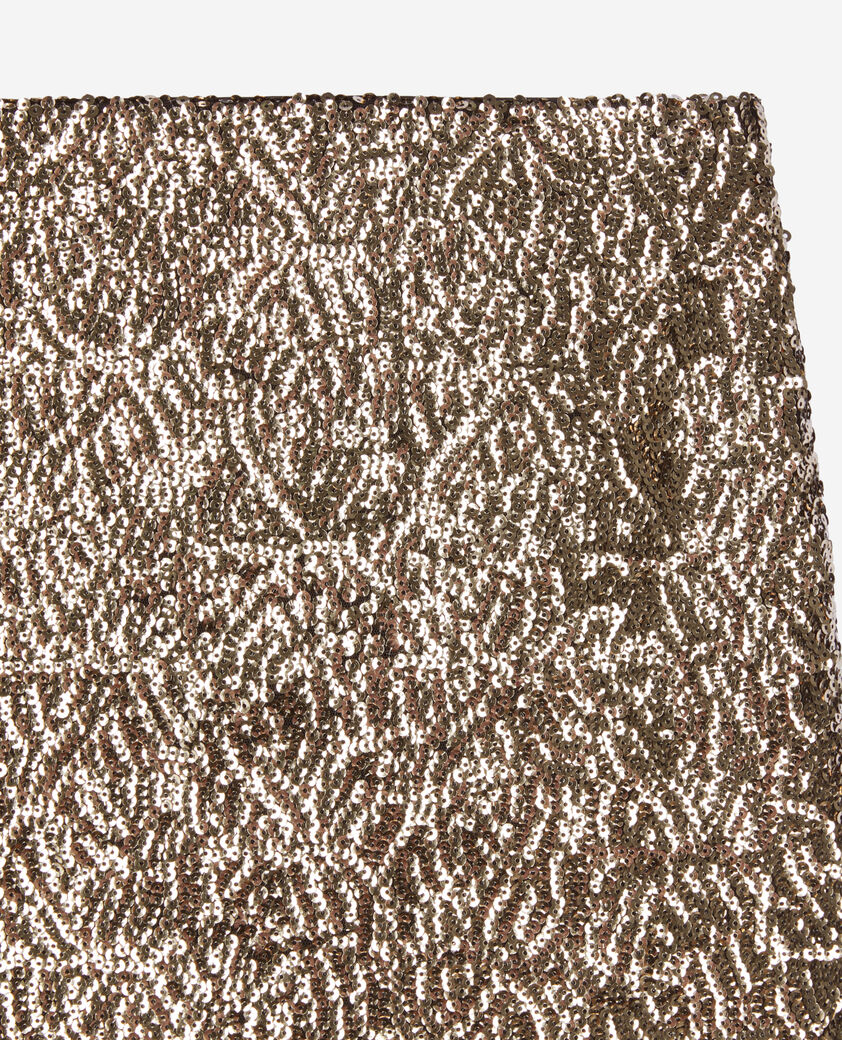 The Kooples FEMME GOLD jupe courte à sequins dorée