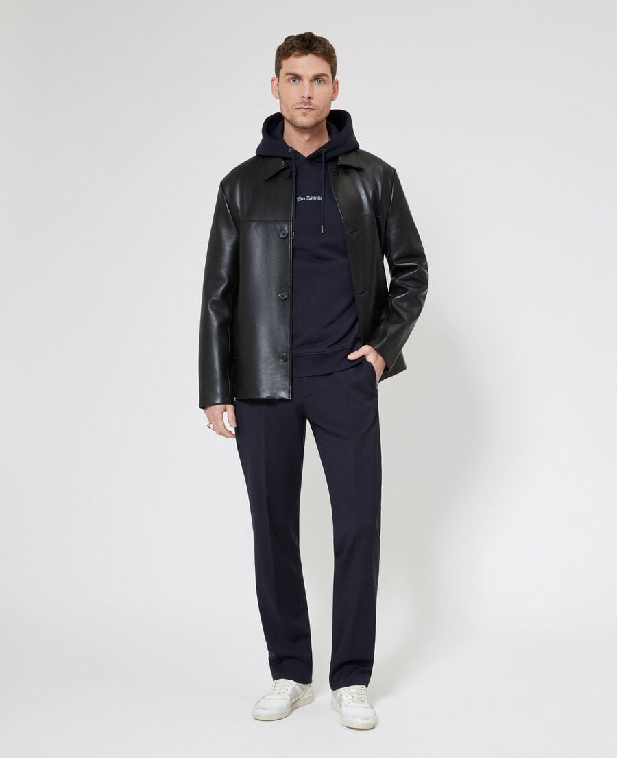 The Kooples HOMME DARK NAVY sweatshirt &agrave; capuche avec logo marine