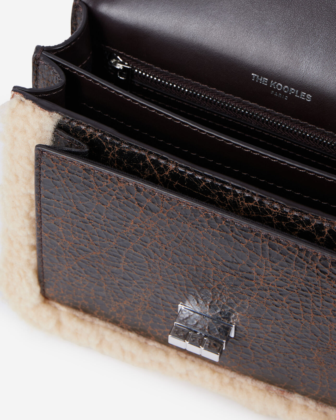 The Kooples WOMEN BROWN emily small brown leather bag