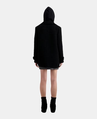 The Kooples FEMME BLACK manteau court noir en tweed