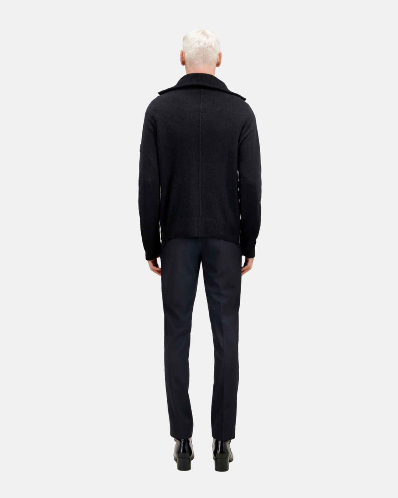 The Kooples HOMME BLACK pull en laine mélangée avec zip noir