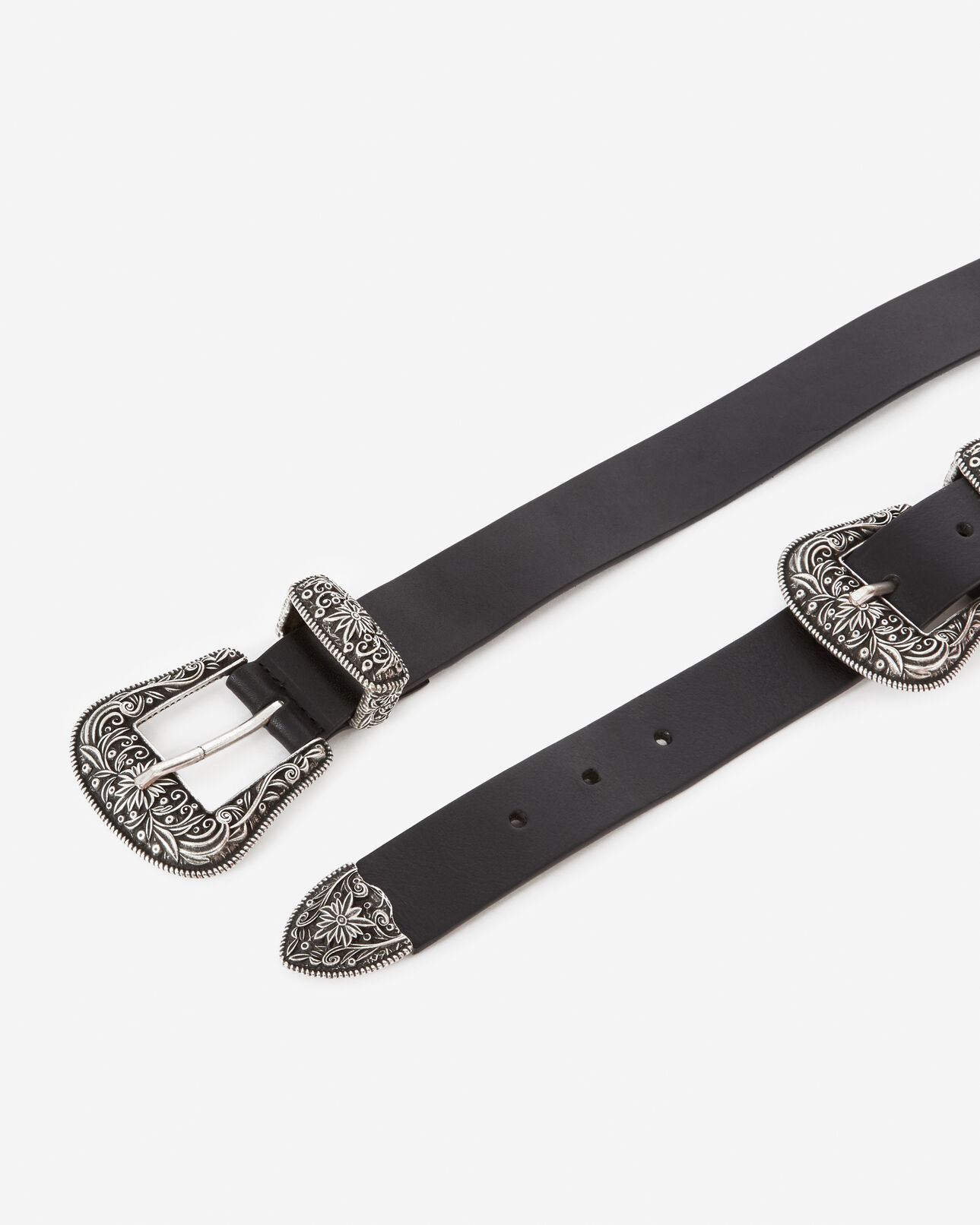 The Kooples FEMME BLACK ceinture noire double boucle western