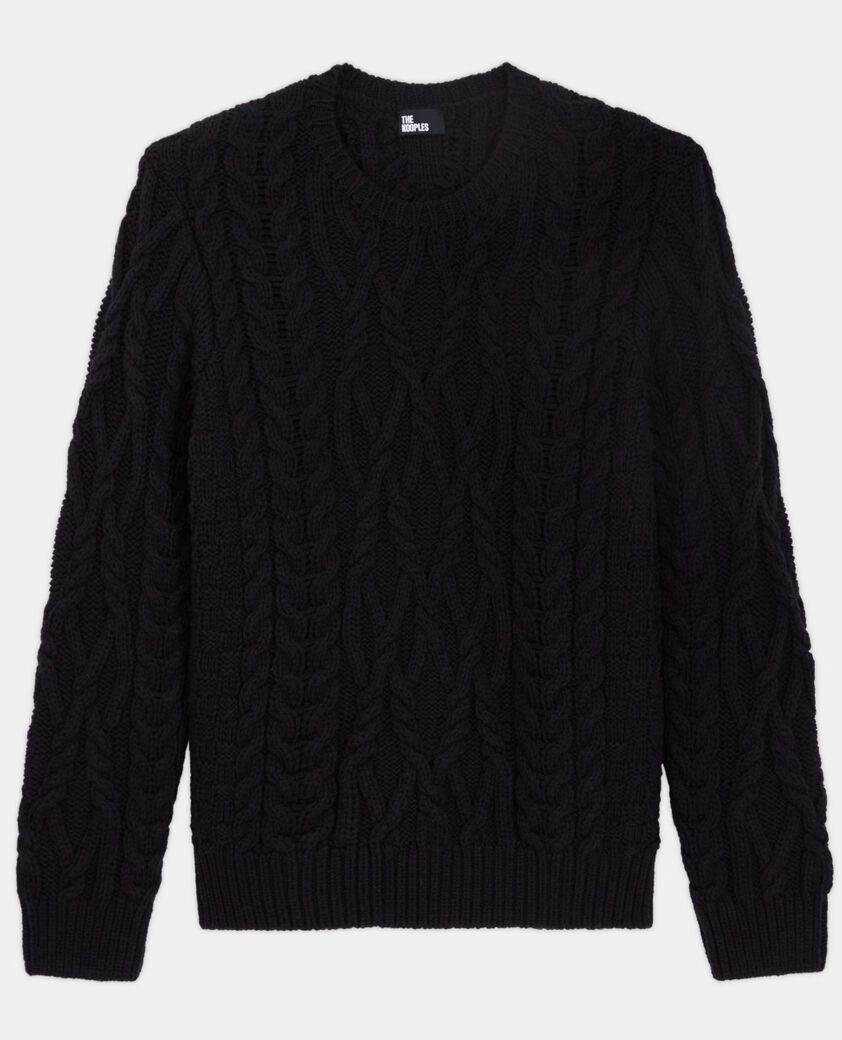 The Kooples HERREN BLACK pullover aus schwarzer wolle