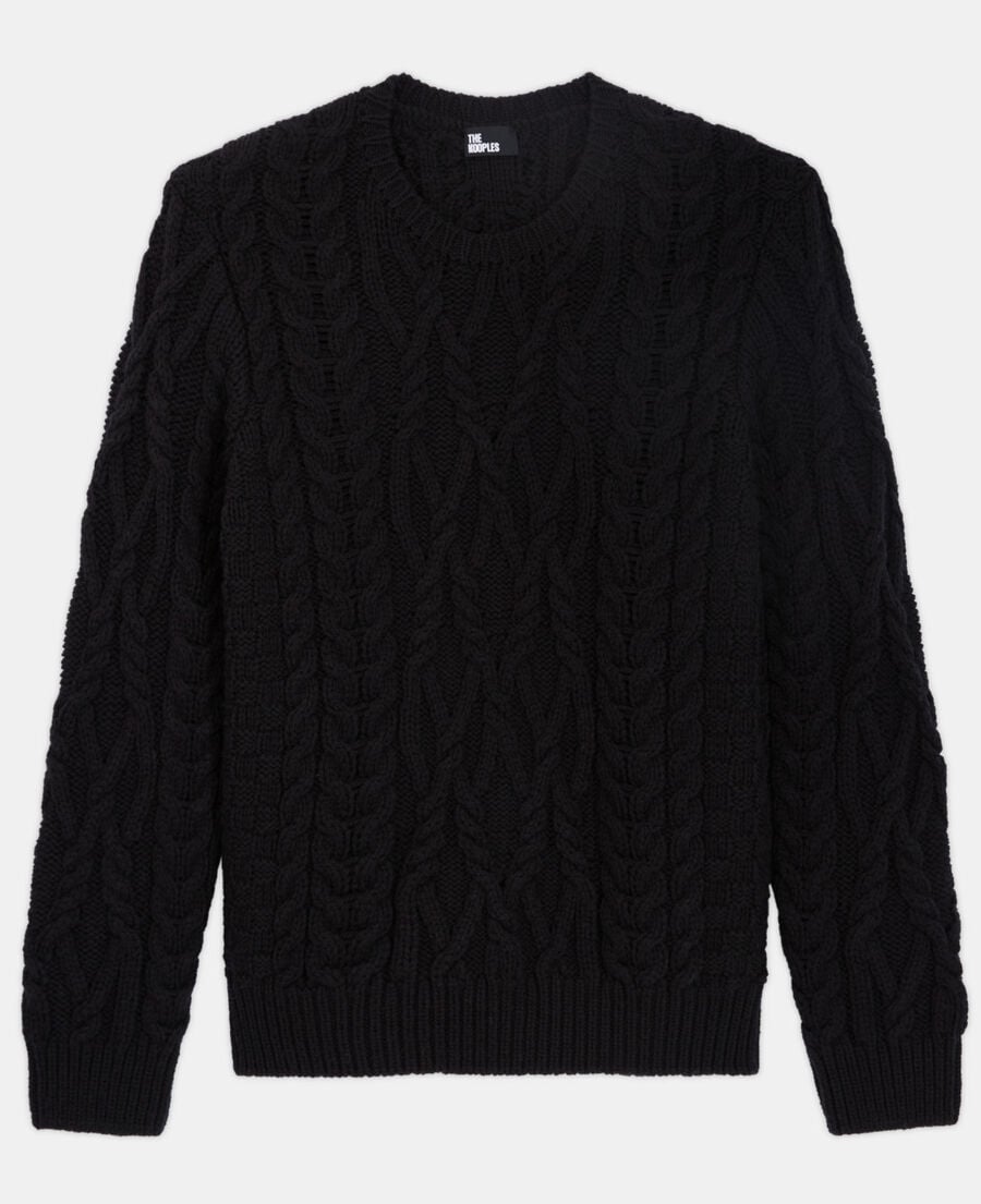 The Kooples HOMME BLACK pull en laine noir