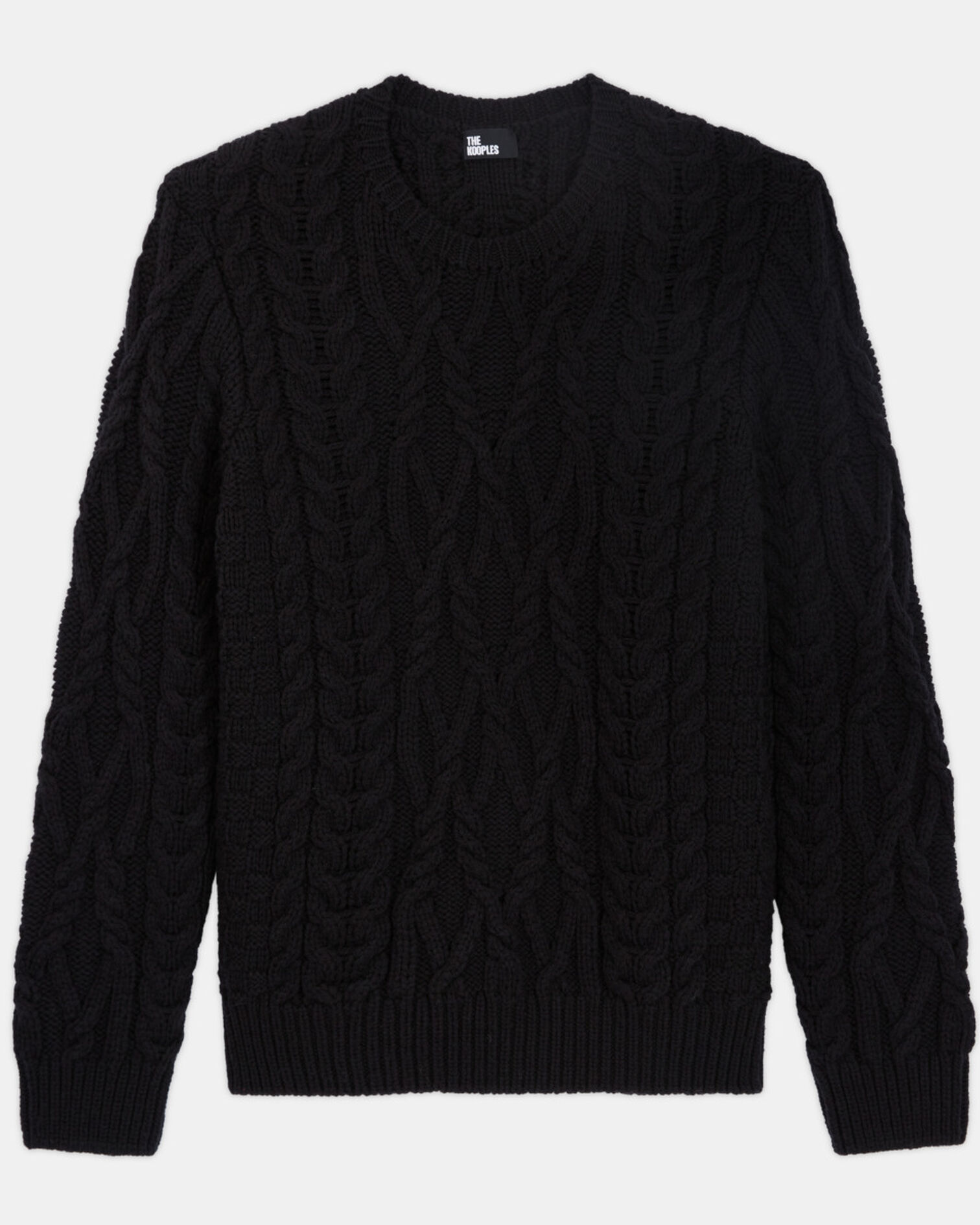 Pullover aus schwarzer Wolle, BLACK, hi-res image number null