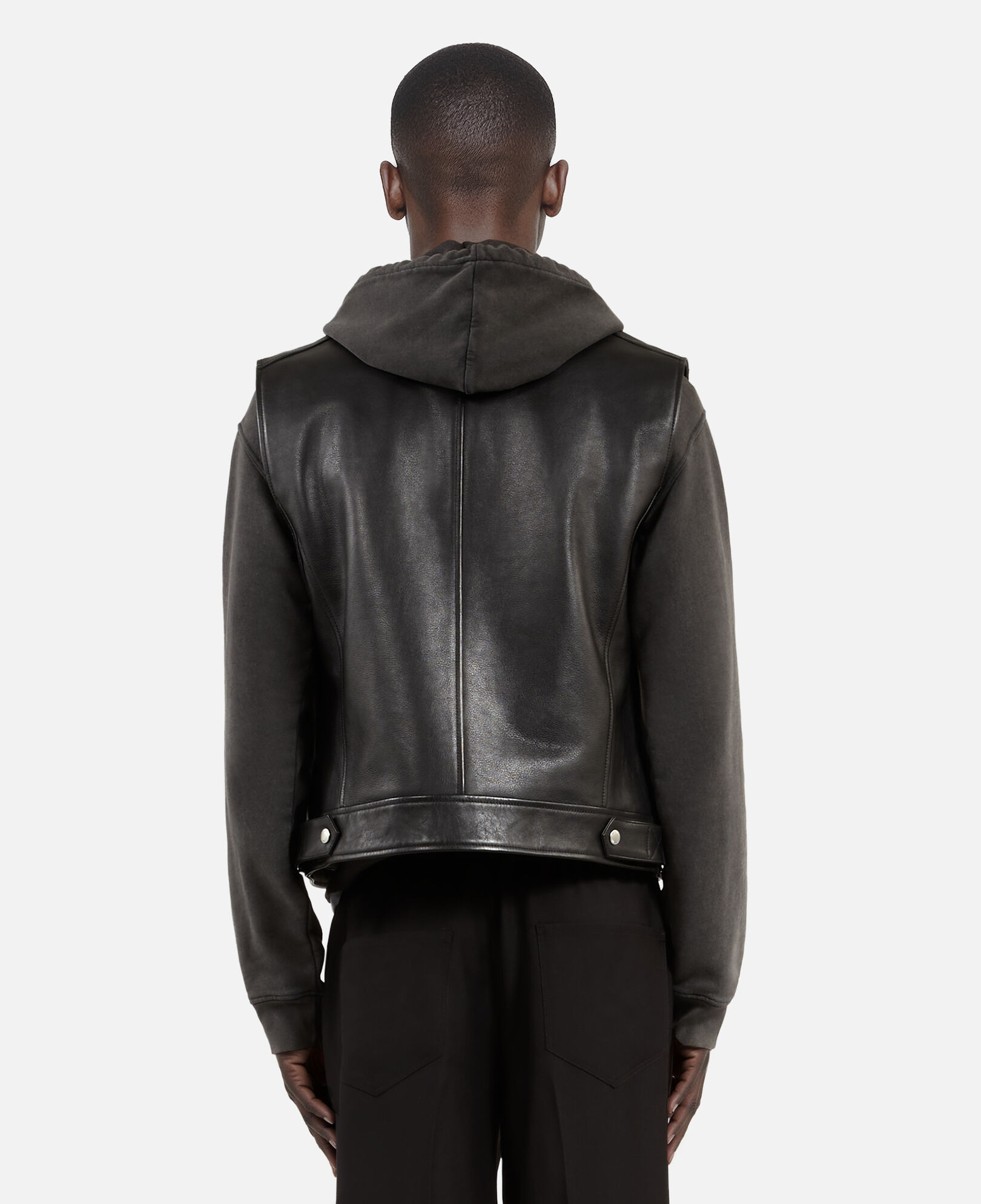 The Kooples HOMME BLACK blouson sans manches en cuir noir
