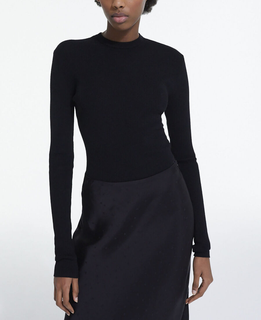 black wool sweater