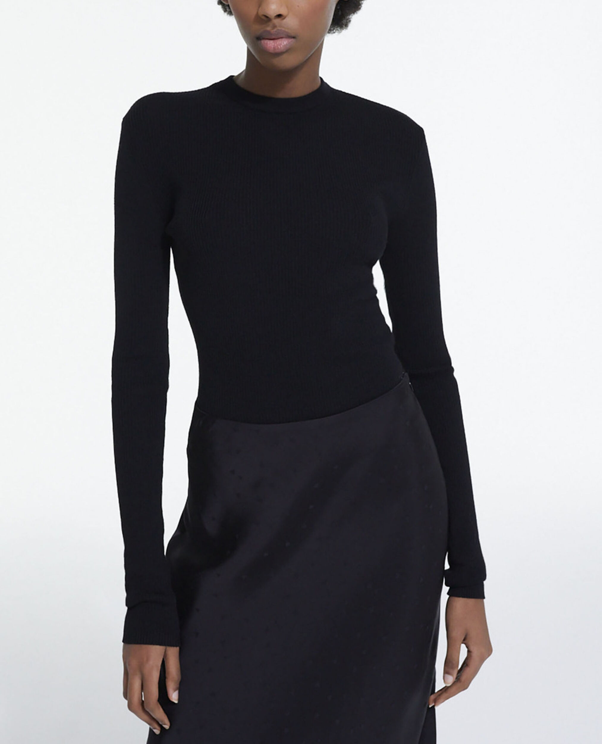 Black wool sweater, BLACK, hi-res image number null