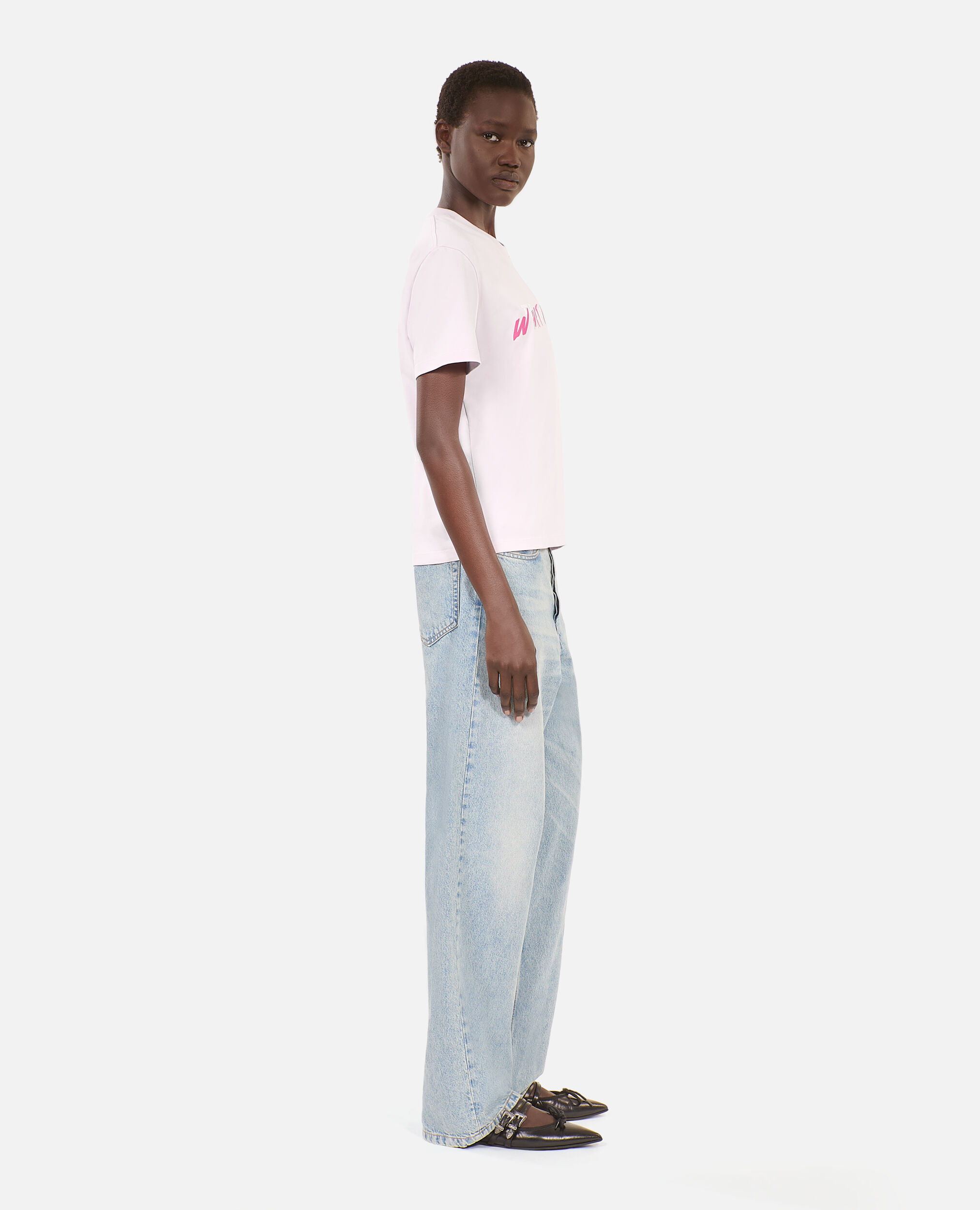 Rosa T-Shirt mit What is-Schriftzug, PALE PINK, hi-res image number null