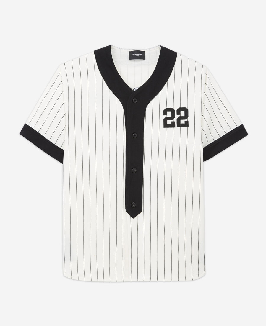 cotton jersey striped baseball shirt