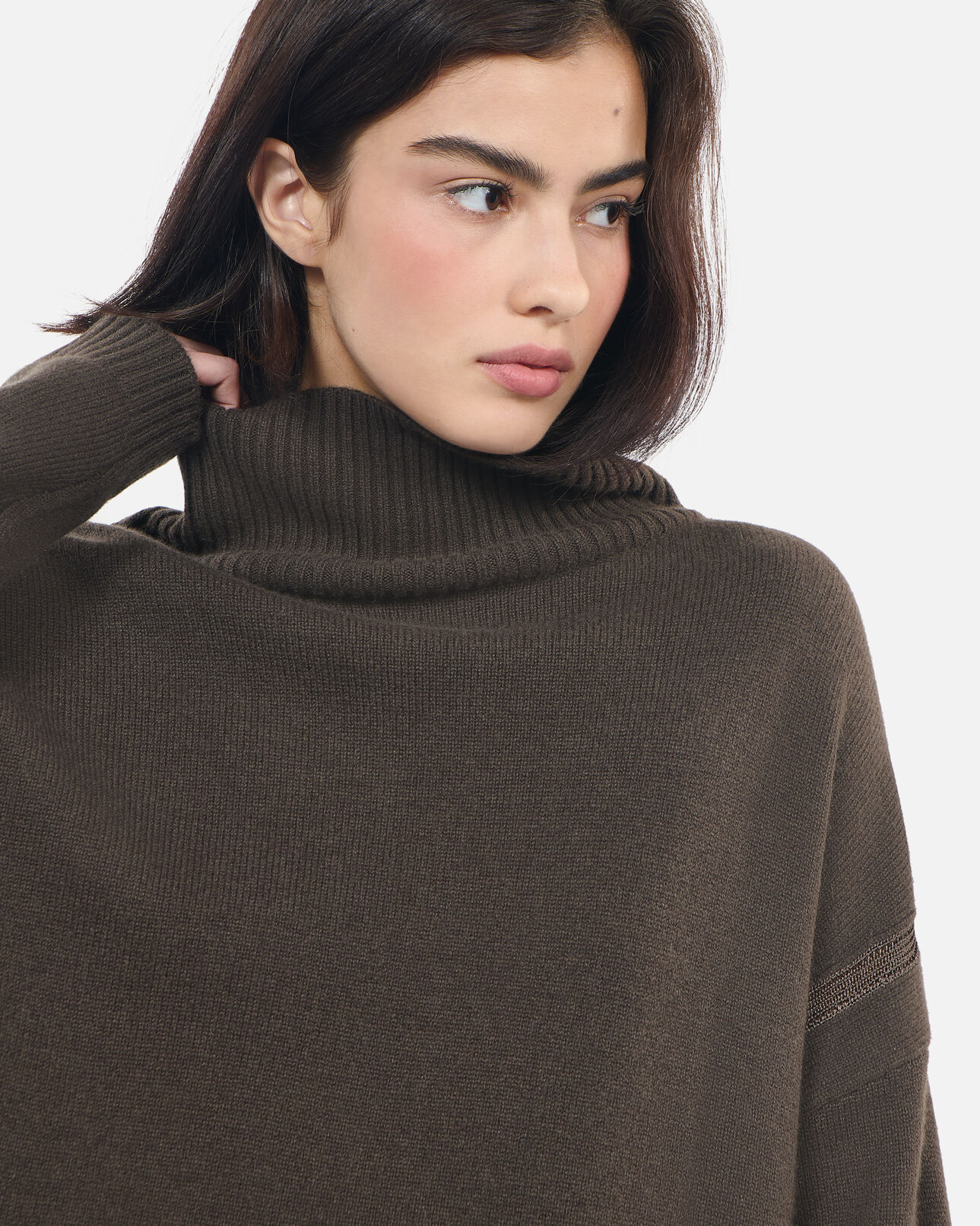 The Kooples WOMEN KAKI khaki cashmere sweater