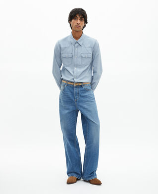 The Kooples HOMME BABY BLUE chemise en denim bleu clair