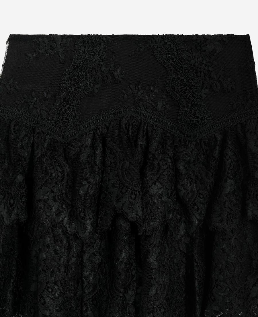 The Kooples DAMEN BLACK schwarzer spitzenrock