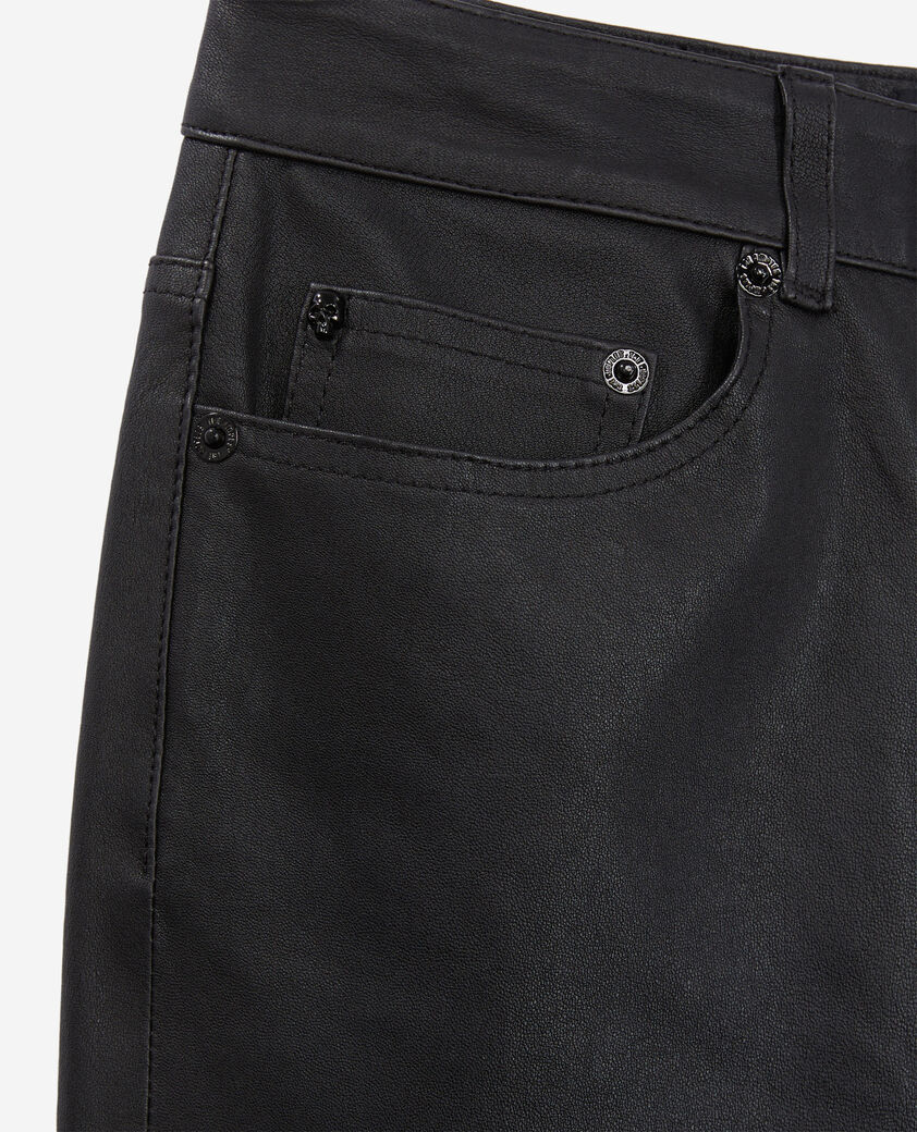 The Kooples FEMME BLACK pantalon slim en cuir noir