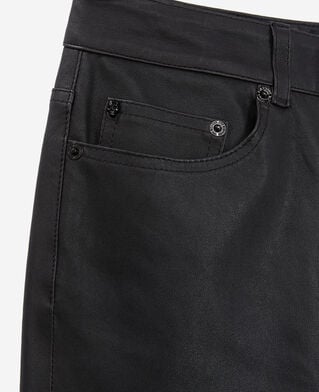 The Kooples FEMME BLACK pantalon slim en cuir noir