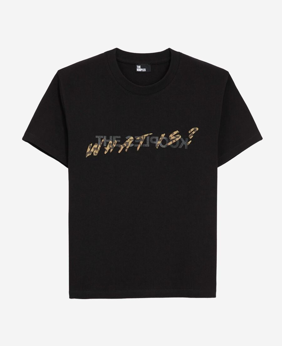 The Kooples WOMEN BLACK what is black and leopard t-shirt