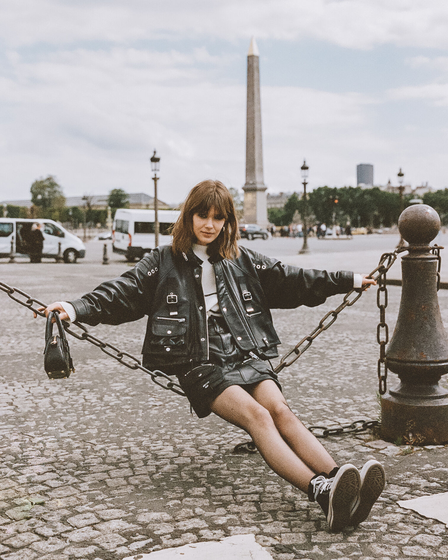 Jupe cuir noir sangles, BLACK, hi-res image number null