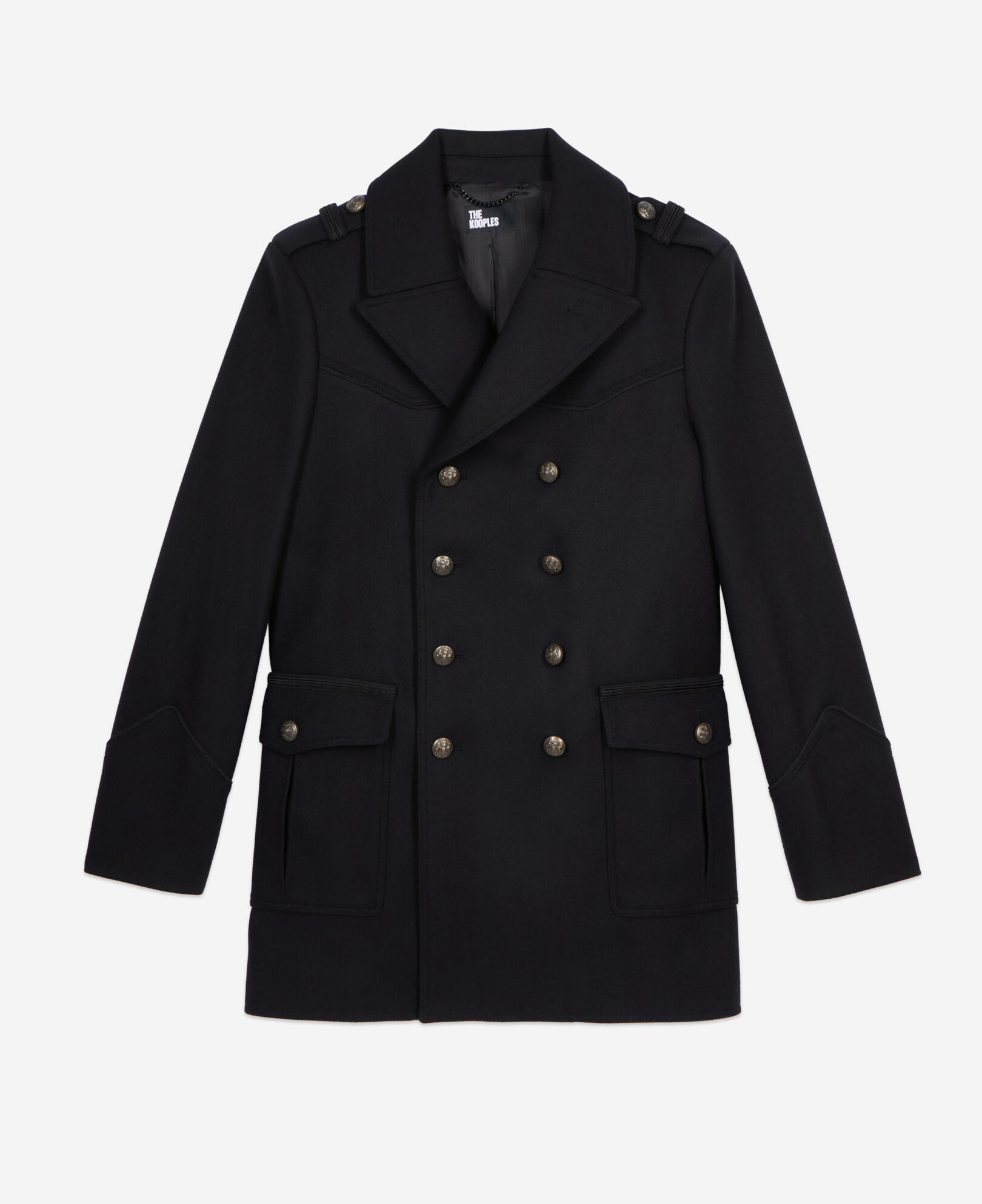The Kooples HOMME BLACK caban style officier noir