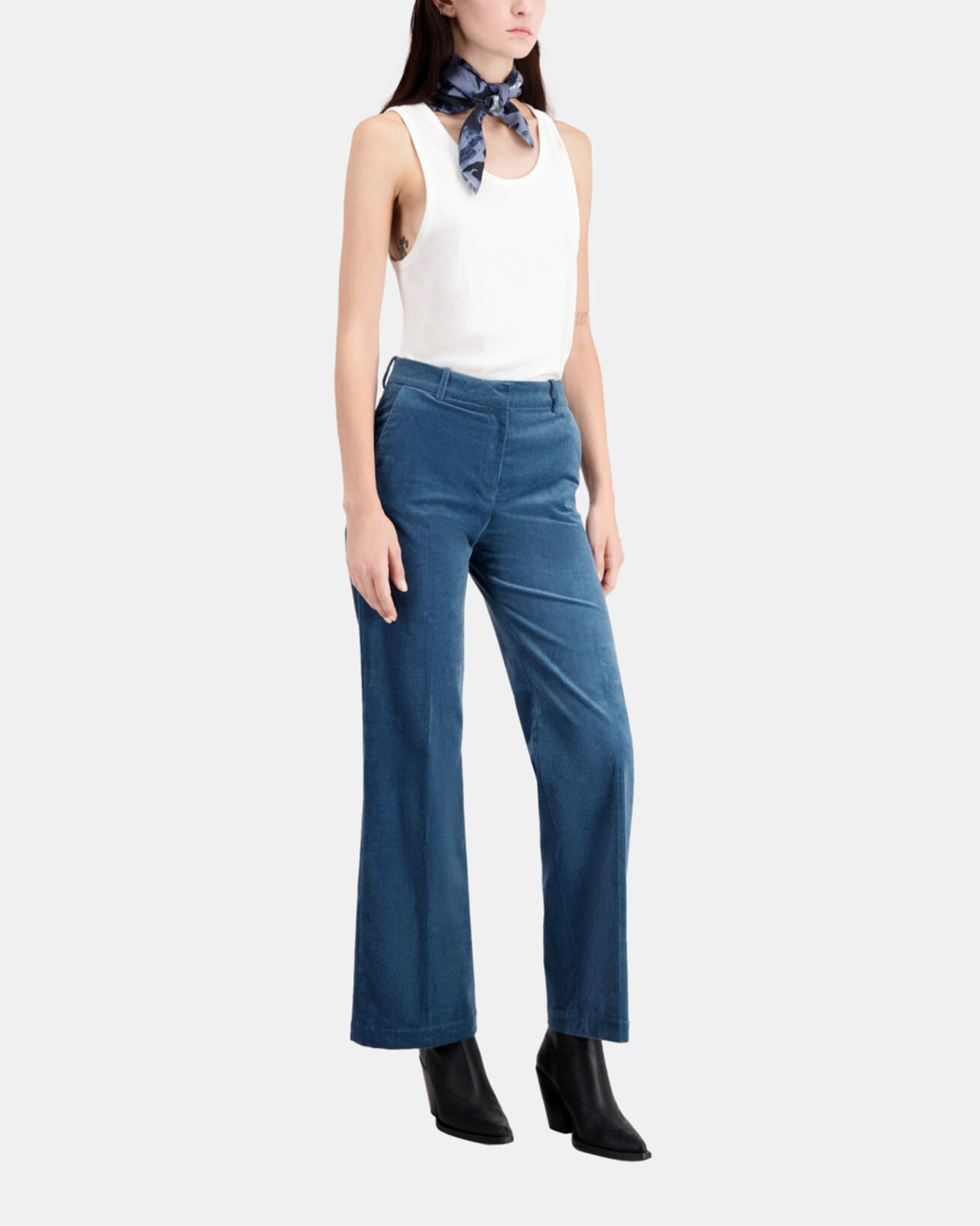 The Kooples F BLUE PETROL blue corduroy trousers
