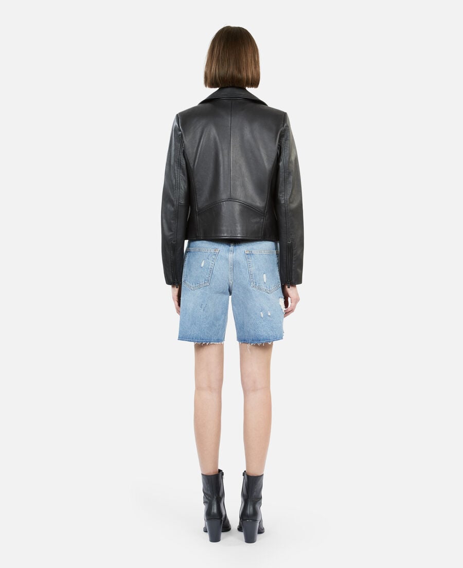 The Kooples FEMME BLACK blouson en cuir noir