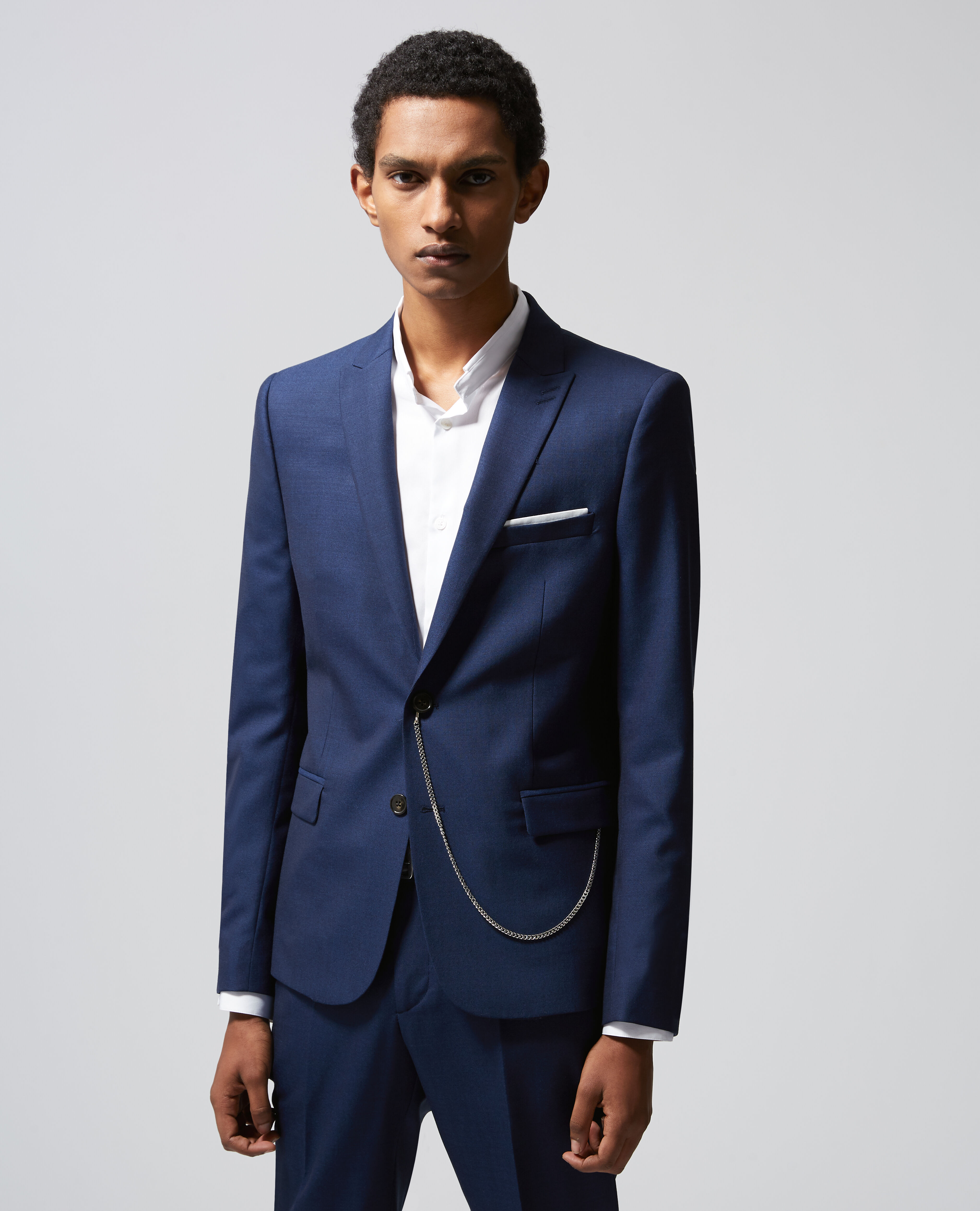 Fitted formal navy blue jacket in wool The Kooples Canada