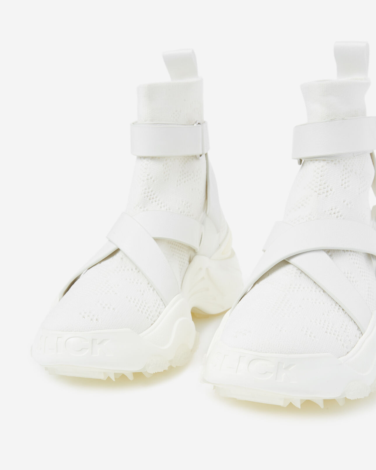 The Kooples FEMME WHITE baskets montantes blanches slick compensées