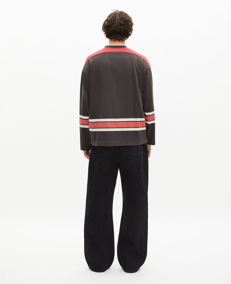 The Kooples HERREN BLACK WASHED sweatshirt mit schwarzem wappen