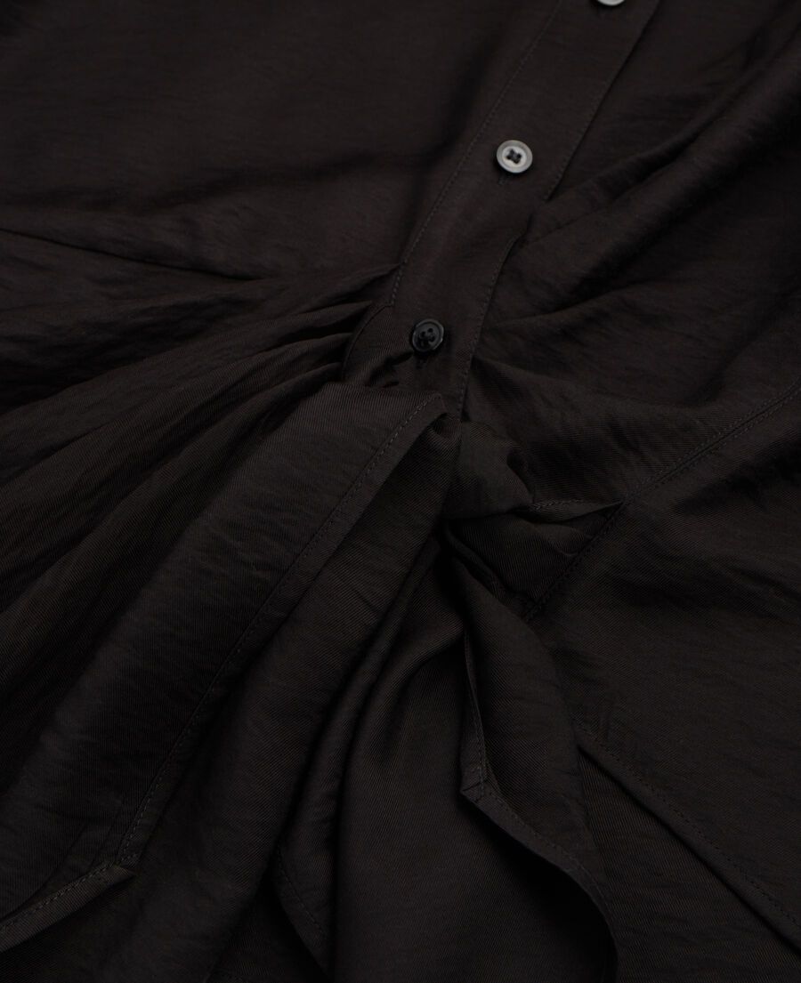 black shirt with draped effect