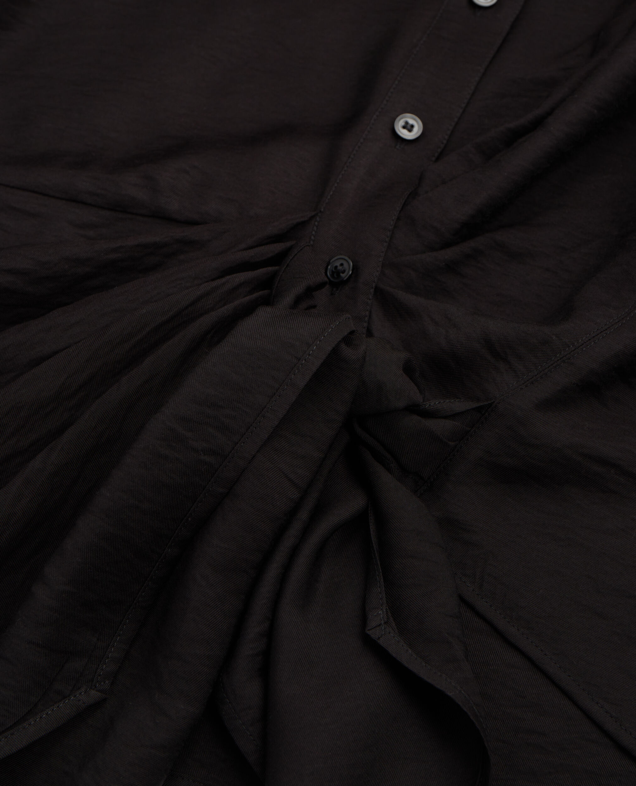 Schwarzes Hemd mit Drapierung, BLACK, hi-res image number null