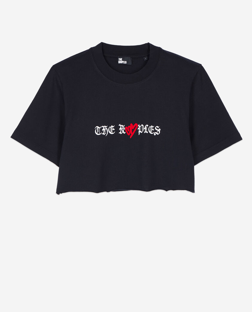 The Kooples FEMME BLACK t-shirt court avec sérigraphie noir