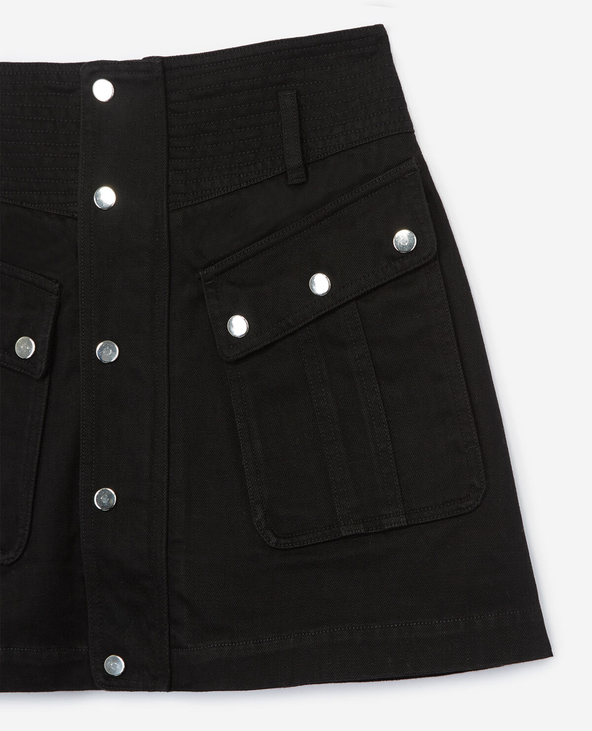 Jupe jean noir a boutons pression The Kooples France