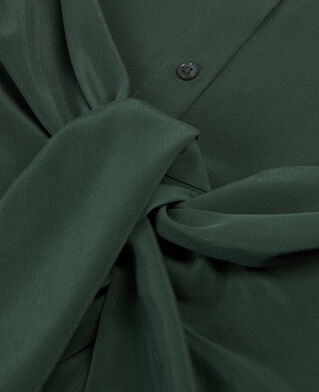 The Kooples DAMEN WOOD KAKI kurzes, gr&uuml;nes hemdkleid mit schleife