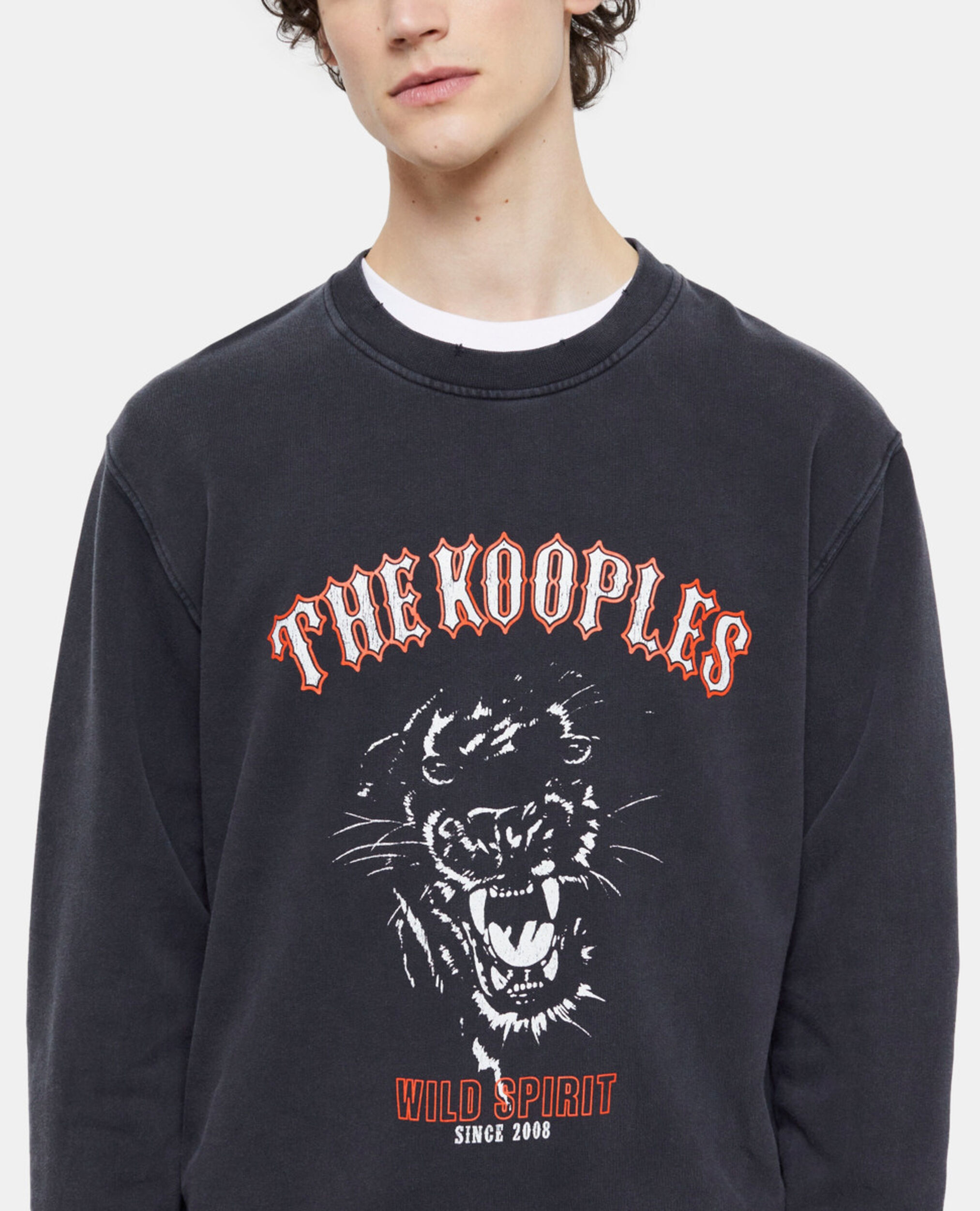 Sweatshirt sérigraphié noir, BLACK WASHED, hi-res image number null