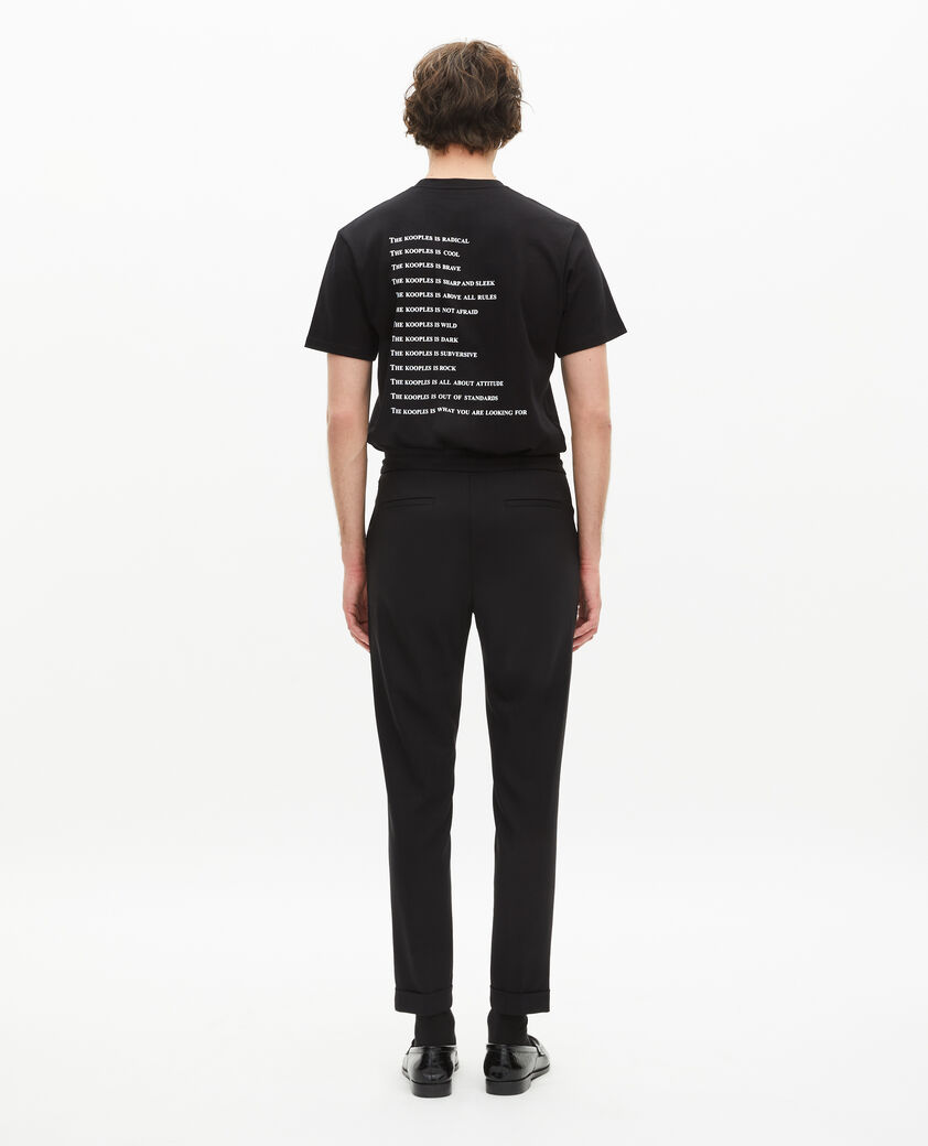 The Kooples MEN BLACK black straight-cut wool pants 