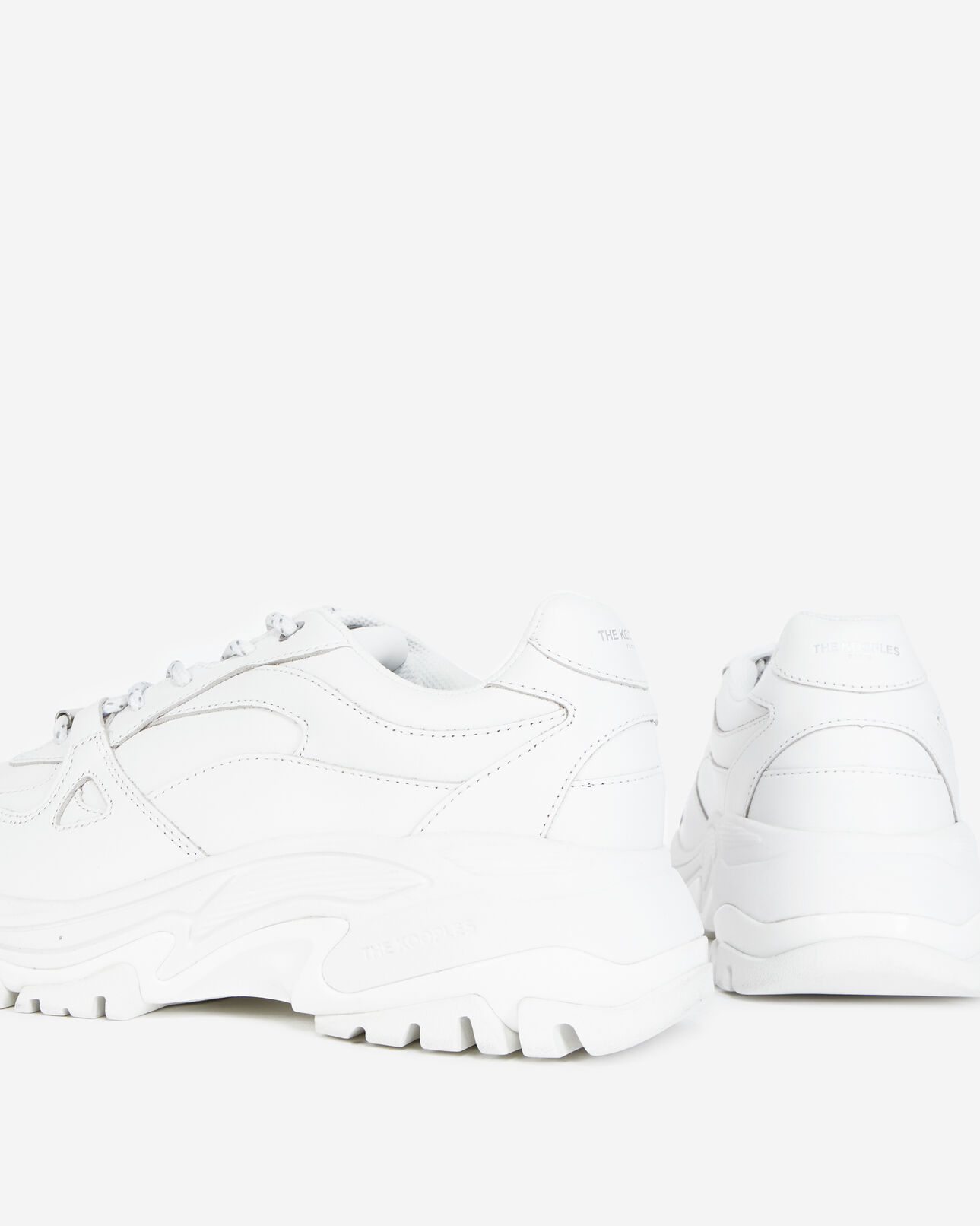 The Kooples FEMME OFF WHITE baskets blanches compensées en cuir