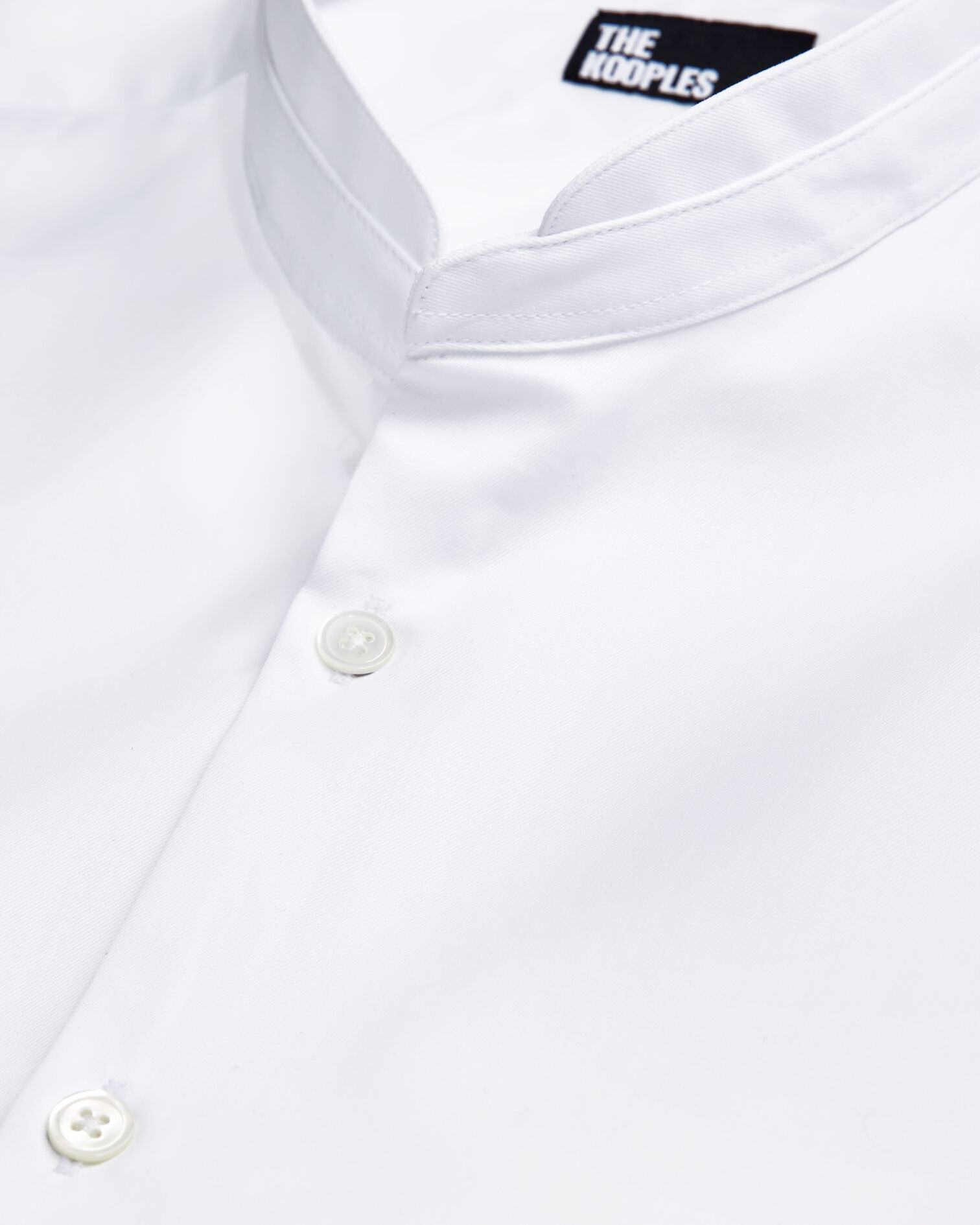 White shirt with officer collar, WHITE, hi-res image number null