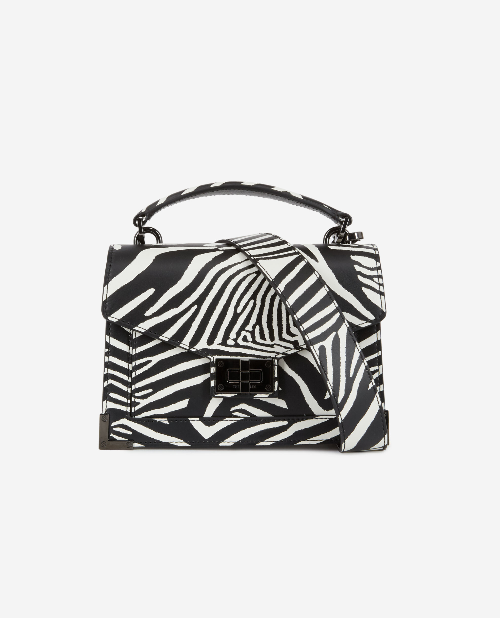 Black and white zebra print clutch bag discount