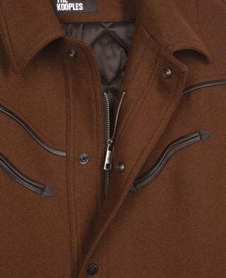 The Kooples MEN BROWN brown flannel overshirt-style jacket