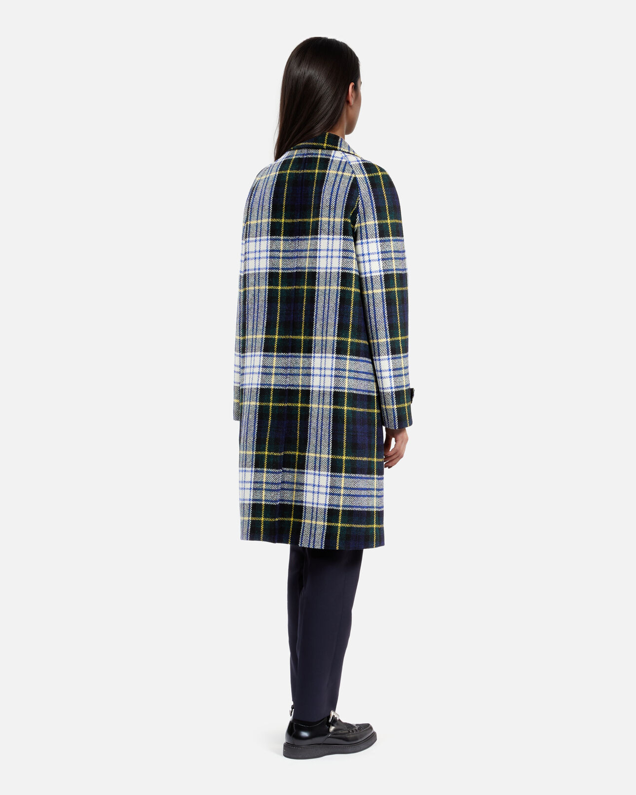 The Kooples FEMME GREEN-WHITE manteau the kooples x harris tweed