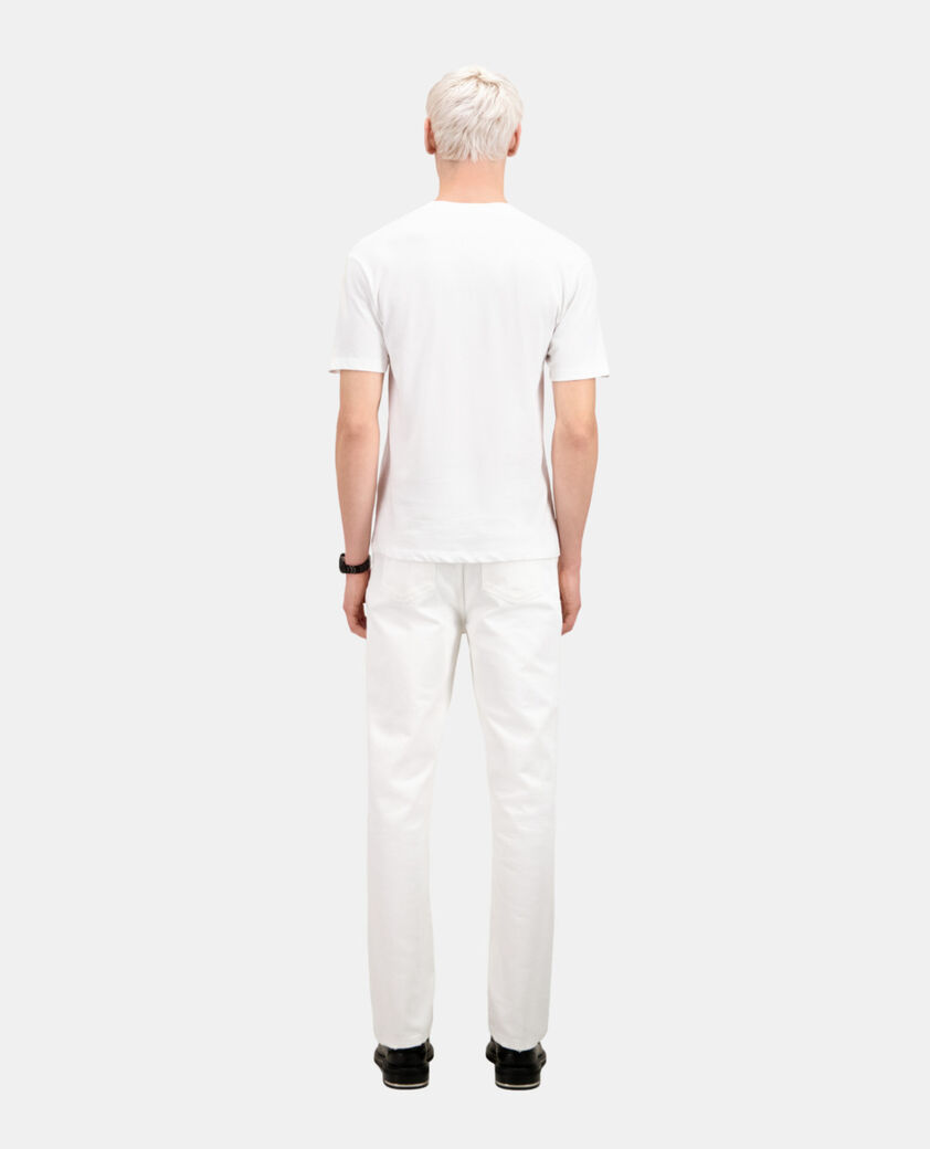 The Kooples HOMME WHITE t-shirt homme blanc avec broderie dagger through heart